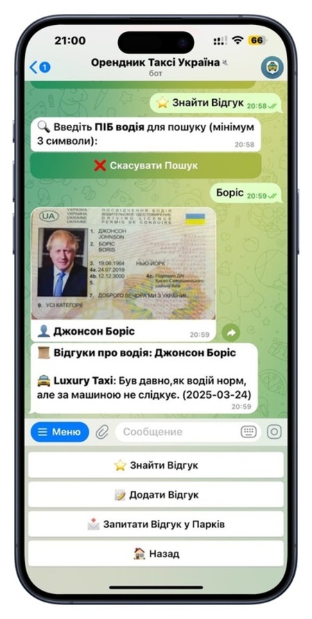 Система відгуків про водіїв таксі